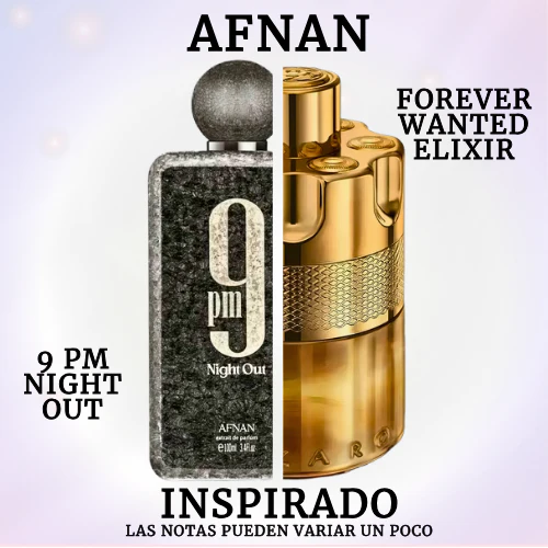 9 PM Night Out 100 ML Extrait de Parfum Unisex (Tester-Probador) - Afnan - (Inspirado en Forever Wanted Elixir)
