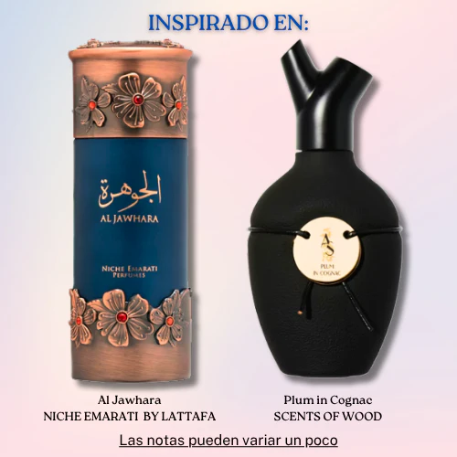 Al Jawhara EDP 100 ML Unisex - Niche Emarati by Lattafa - (Inspirado en Plum in Cognac)