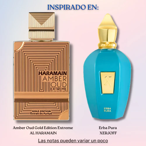 Amber Oud Gold Extreme EDP 100 ML Unisex - Al Haramain (Inspirado en Erba Pura de Xerjoff)