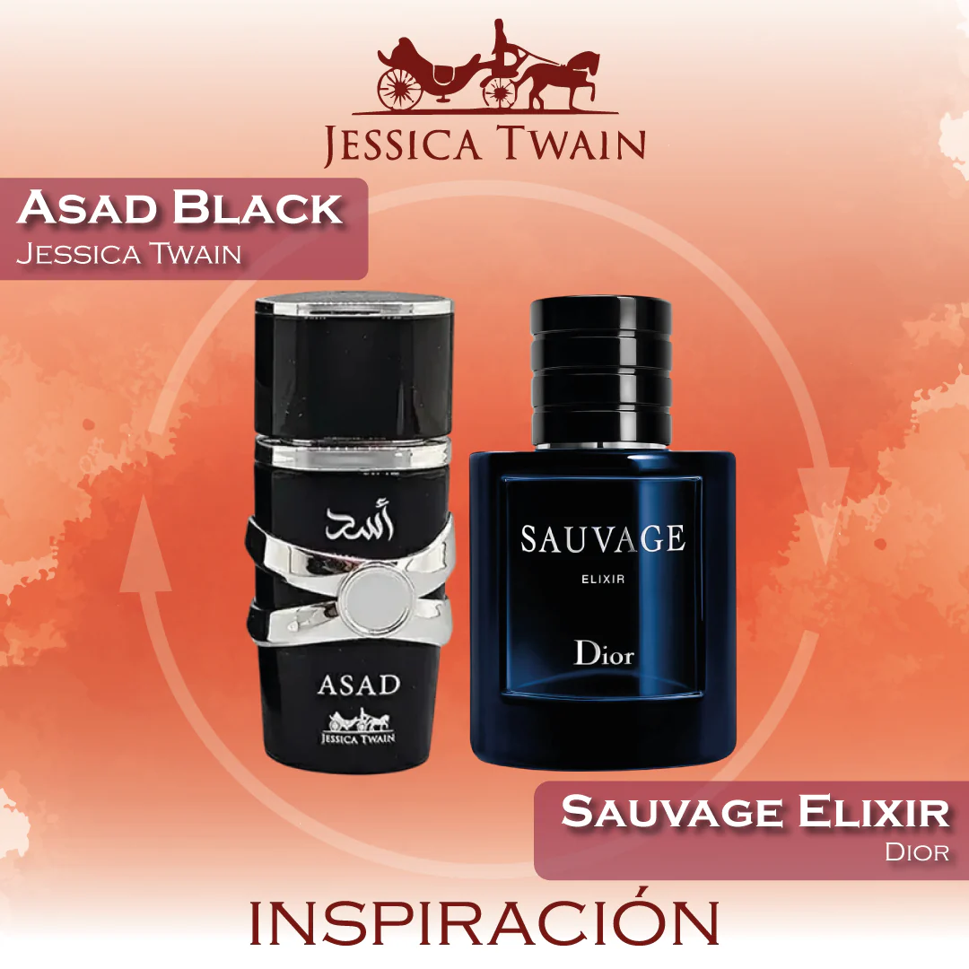 Asad Black EDP 25 ML  for Men - Jessica Twain - (Inspirado en Sauvage Elixir)