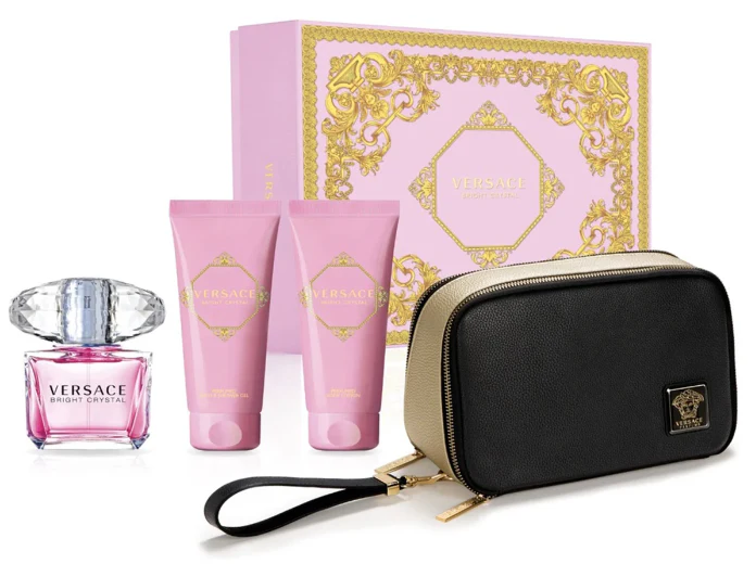 Bright Crystal EDT 90 ML + Shower Gel 100 ML + Body Lotion 100 ML + Bolso Estuche  - Versace