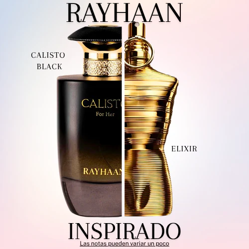 Calisto Black EDP 100 ML Unisex - Rayhaan -  (Inspirado en Elixir)