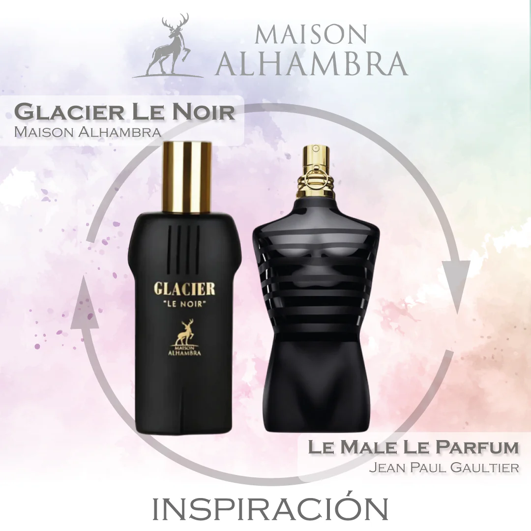 Glacier Le Noir EDP 100 ML For Men - Maison Alhambra - (Inspirado en Le Male Le Parfum)