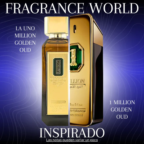 La Uno Million Golden Oud 100 ML EDP - Fragrance World - (Inspirado en 1 Million Golden Oud de Paco Rabanne)