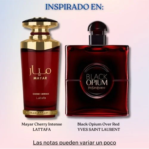 Mayar Cherry Intense EDP 100 ML Unisex - Lattafa - (Inspirado en Black Opium Over Red)