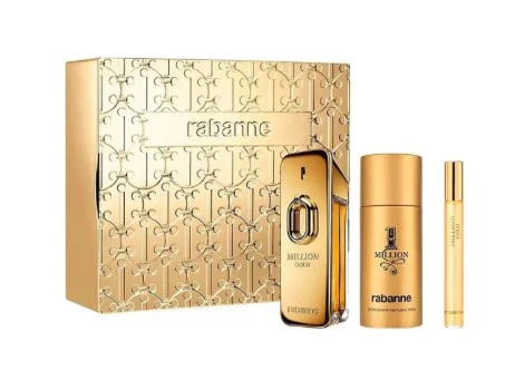 1 Million Gold Intense EDP 100 ML+ Deo 150 ML + Travel 10 ML For Men - Paco Rabanne