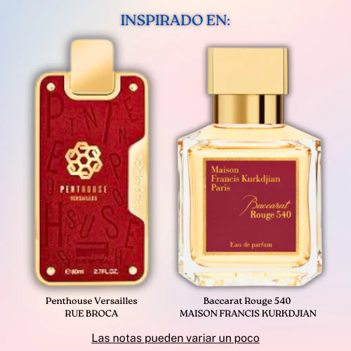 Penthouse Versailles EDP 80 ML Unisex - Rue Broca (Inspirado en Baccarat Rouge 540)