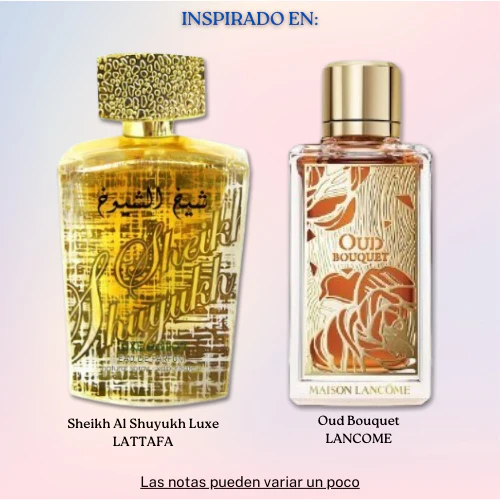 Sheikh Al Shuyukh Luxe EDP 100 ML Unisex - Lattafa - (Inspirado en Oud Bouquet).